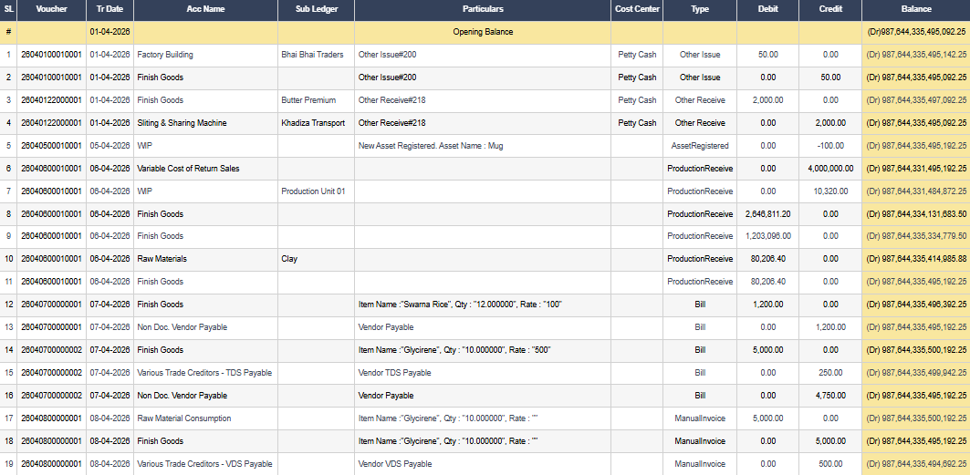 Transaction Statement